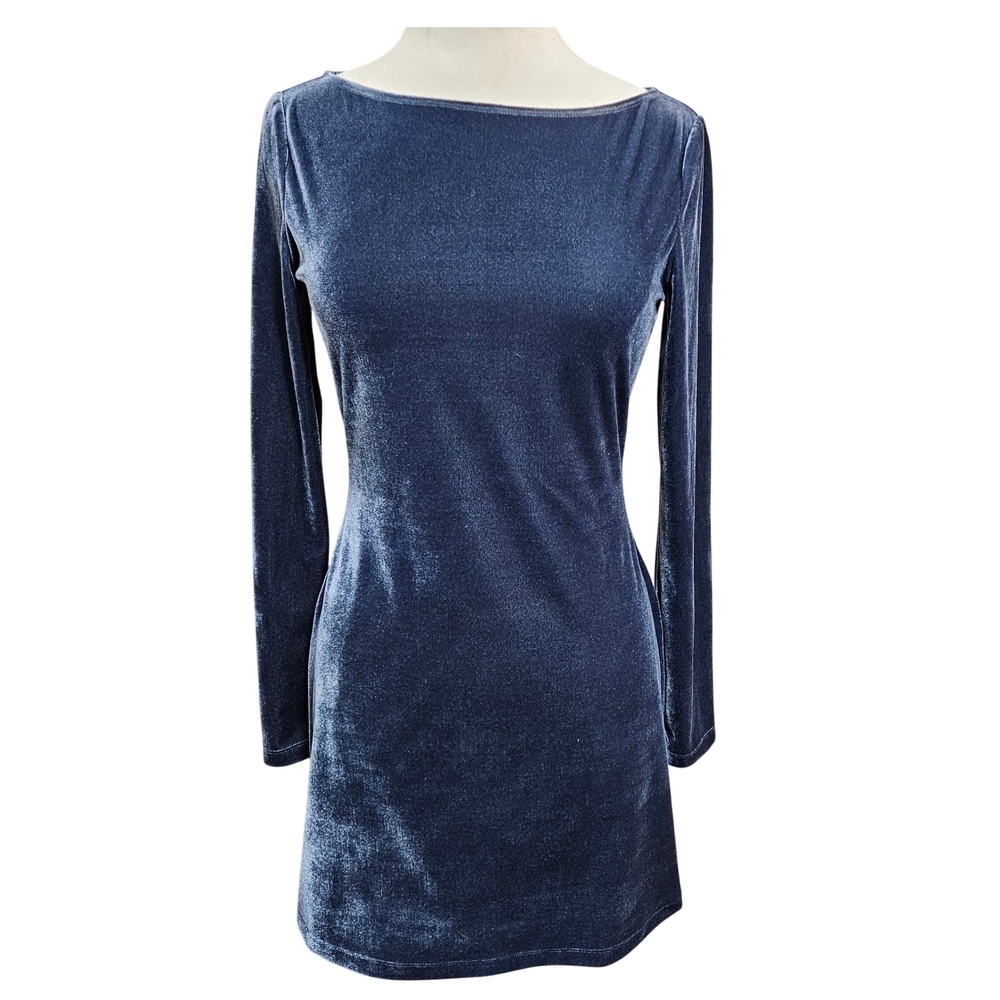 Reformation Navy Long Sleeve Dress